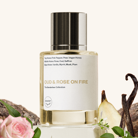 Oud & Rose on Fire Dossier Originals - dupe knock off imitation duplicate alternative fragrance
